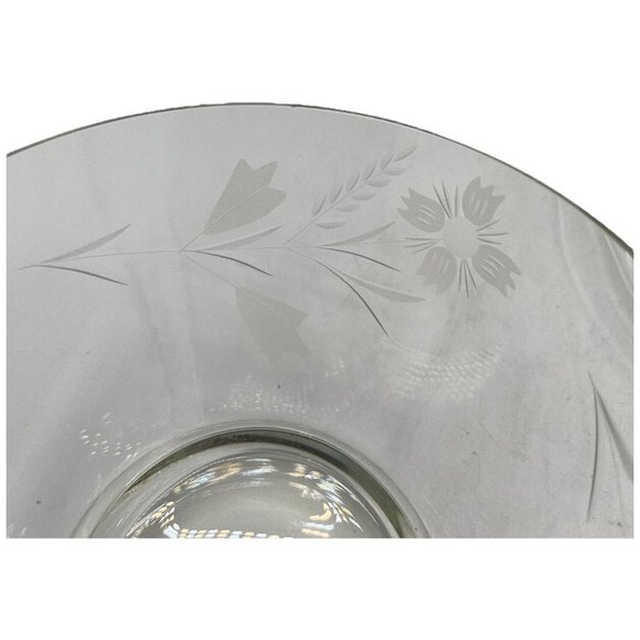 Vintage Engraved Floral Crystal Candy Dish with Lid Clear Glass READ - Picture 9 of 14